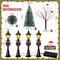 16 PCS Christmas Figurine Village Accessories, Christmas Mini Street Light Models with Brush Trees, Miniature Christmas Pathway Street Lamps Lantern Post for DIY Micro Landscape Fairy Garden